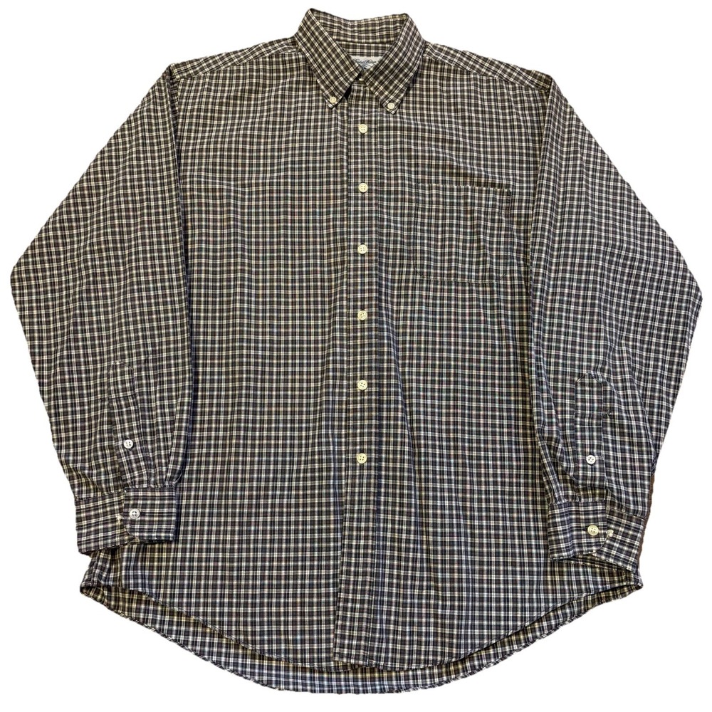 Vintage Brooks Brothers Sport Shirt Men's Large Multicolor Plaid Button Down USA